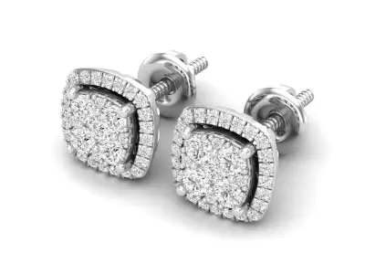 AV 606 Diamond Ladies Cluster Style Stud Earrings 3D print model