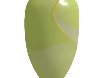 Modern Green Designer Decorative Vase Low-poly 3D model