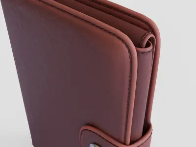 Leather wallet  Low-poly 3D model