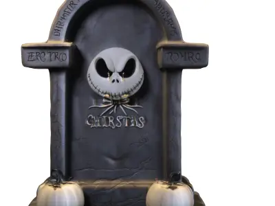 Jack-O-Lantern Gravestone  Halloween 3D model