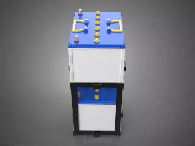 STACKED RACK BRACKET HOLDER CASE MOUNT ACCU BATTERY ACCUMULATOR 3D model