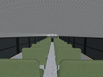 School Bus Low Poly with interior Low-poly 3D model