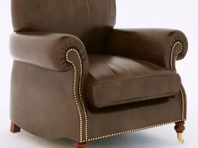BALMORAL leather armchair 3D model