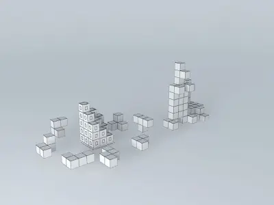 Cubes set of colorful lego blocks Free 3D model