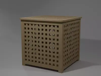 Wooden Box Low-poly 3D model 7