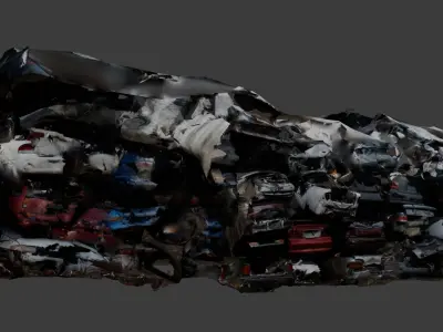 Junkyard Cars 01 Low-poly 3D model