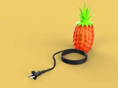 DECORATIVE PINEAPPLE NIGHT LAMP SLEEPING FOR TABLE INTERIOR 3D model