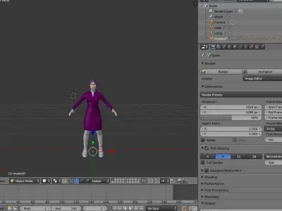 PINK GIRL 1 Free 3D model