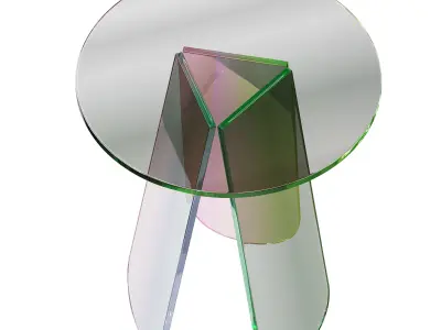 Iridescent Acrylic Side Table 3D model