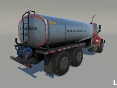 Water Truck  Low-poly 3D model