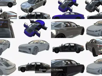 Electric cars 3D Model Pack