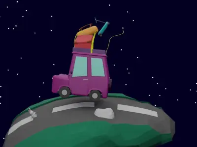 flying car Low-poly 3D model