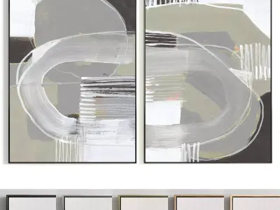 Plaster Two Photo Frame 351 Low-poly 3D model
