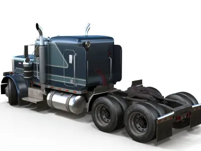 Peterbilt 359 semitruck Low-poly 3D model