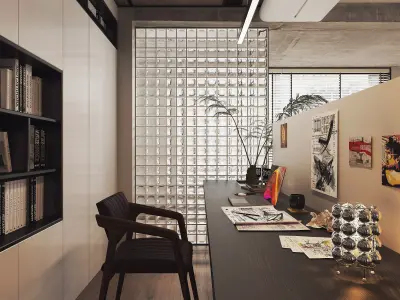 Modern living room dining room interior scenes 570 3D model