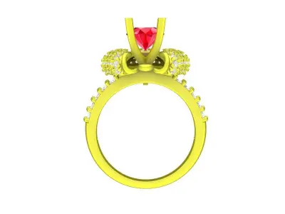 Luxury Multi Petal Gemstone Floral Ring 3D Model for Fine  5284 3D print model