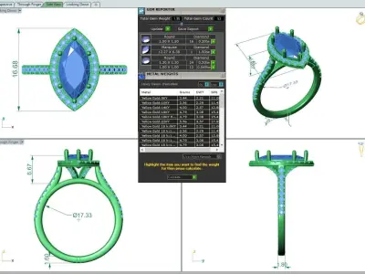 Engagement ring Mia marquise 3D print model