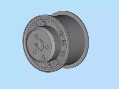 Printable 3d model rims for  Soviet Truck MAZ-537 Three vers 3D print model