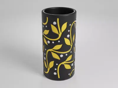 Floral ornamental elegant Vase pen pencil Holder Decoration V3 3D print model