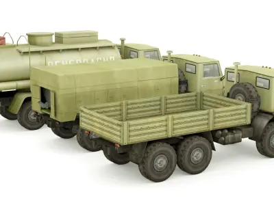 Kamaz 5350 lowpoly collection Low-poly 3D model