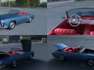 Full w interior Mercedes 190SL  3D model