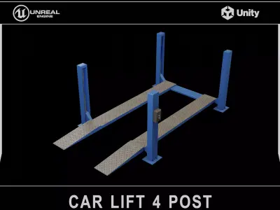 Car Lift 4 Post Low-poly 3D model