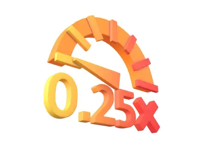 Speed 0 point 25 Symbol v1 003 Low-poly 3D model
