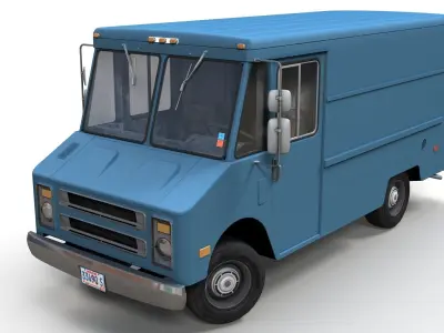 Industrial Step Van Low-poly 3D model
