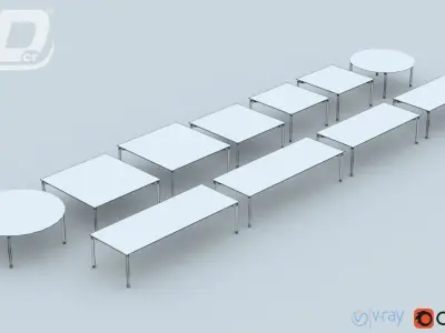 Beatha Table Set 3D model