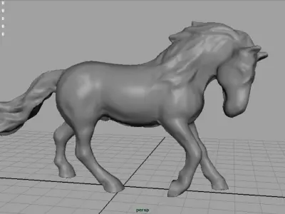 Horse 3 with mane 3D model