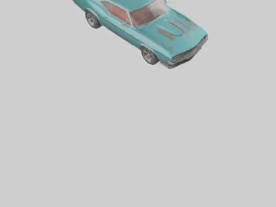 Retro Muscle Car with Modern Features model Low-poly 3D model