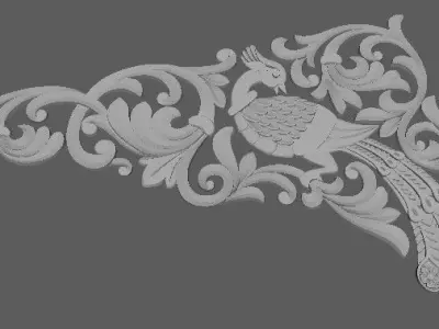 Central decor ornament for furniture 3D model 813