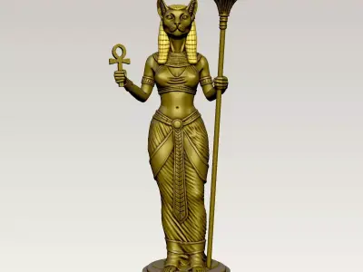 Statue of the Egyptian goddess Bastet 3D print model