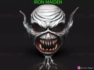 IRON MAIDEN Mask - Legacy Of The Beast Cosplay 3D print model