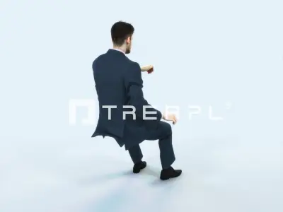 Posture 20J Driver Driving Sitting Elegant Man Low-poly 3D model