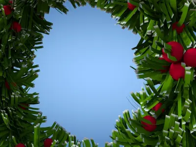 Christmas Wreath Low-poly 3D model