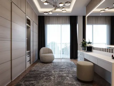 Hotel Suite Bedroom Blender - Fbx - Obj 3D model