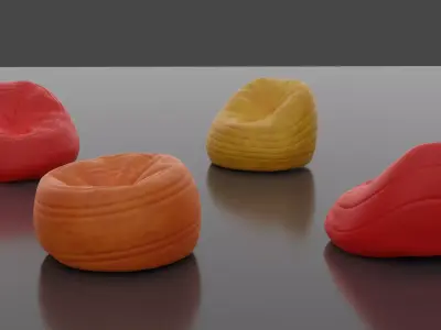 Colorful Bean Bags 3D model