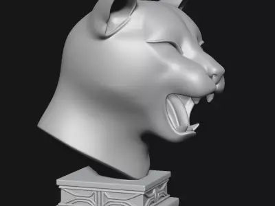 Cat sculpture 3D print model