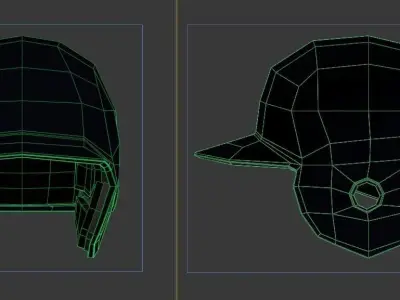 SPORT---BASEBALL---Helmet baseball helmet Low-poly 3D model