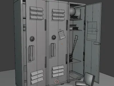 Stylized locker Free low-poly 3D model