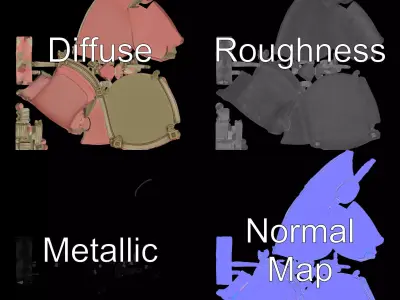 Elegant Pink Armchair model pack Low-poly 3D model