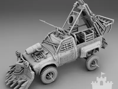 Apocalyptic pickup truck 3D print model