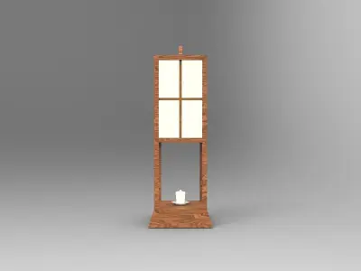 lantern Z wooden lamp 3D model