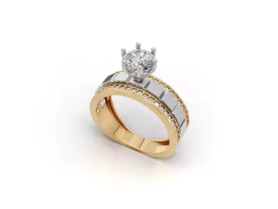 Solitaire Ring 47 3D print model