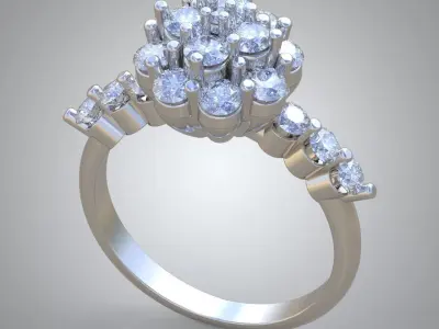 Diamond ring 0262 3D printable model  Free 3D print model