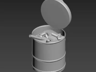 Car ashtray 3d Model Low Poly Low-poly 3D model