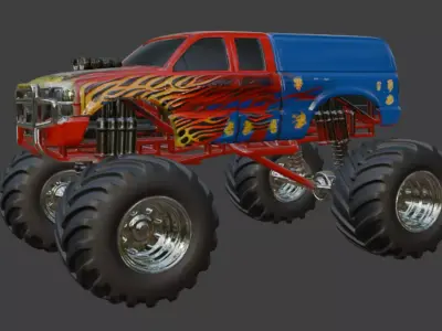 Custom Monster Truck 3D Model 3D model