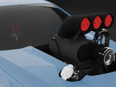 Cadillac ATS-V Drag Racing Car Low-poly 3D model