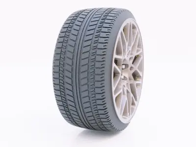 Rotiform Wheel and HQ Tire 3D model